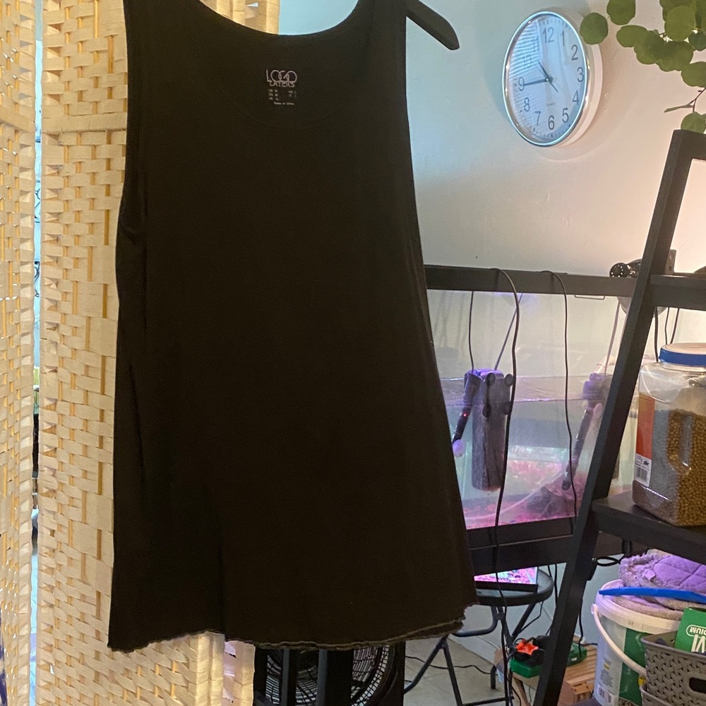 LOGO by Lori Goldstein Black Sleeveless Scoop Tank - Lightweight Layering Top